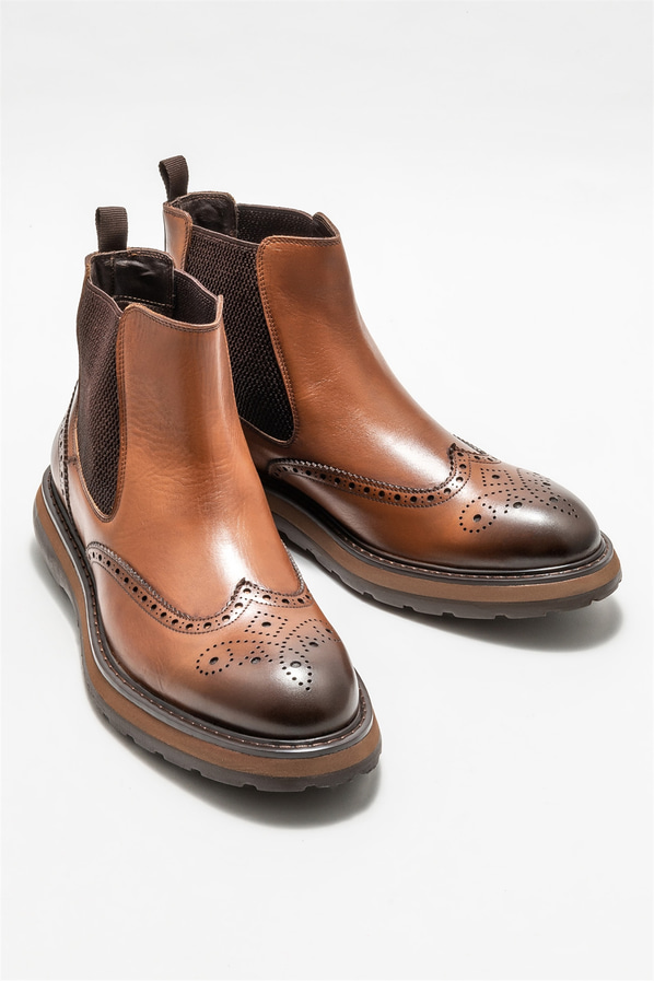 Taba deri erkek klasik bot - Elle Shoes
