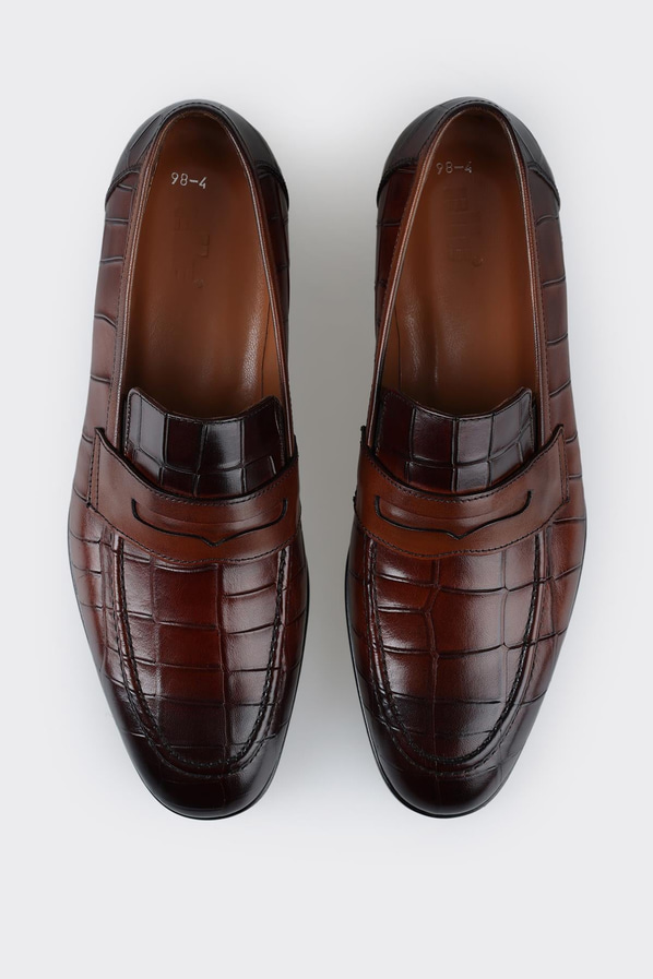 Taba deri erkek loafer - Elle Shoes