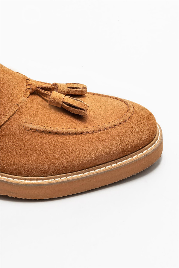 Taba deri erkek loafer - Elle Shoes
