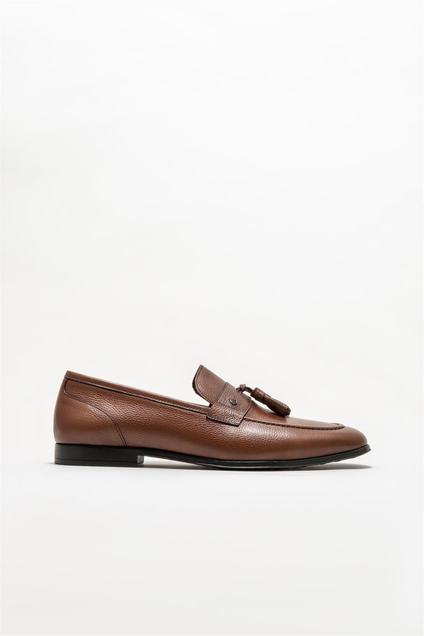 Taba deri erkek loafer - Elle Shoes