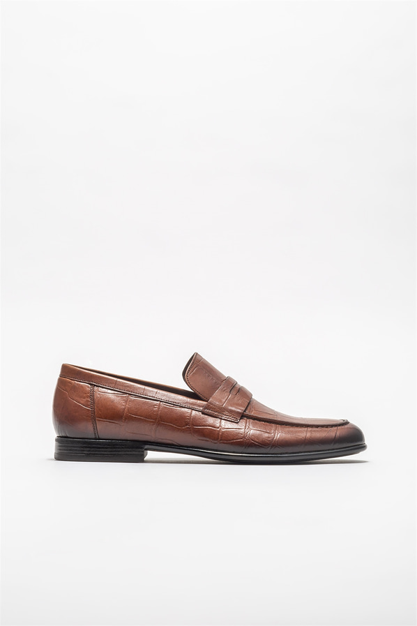 Taba deri erkek loafer - Elle Shoes