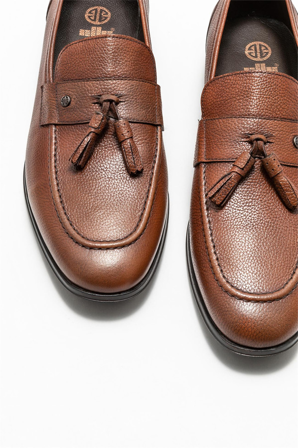 Taba deri erkek loafer - Elle Shoes