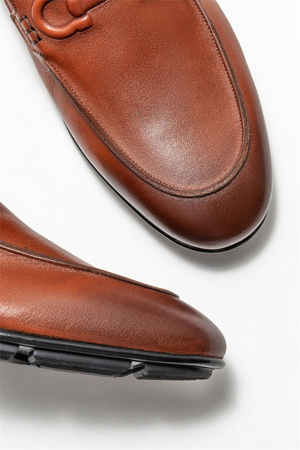 Taba deri erkek loafer - Elle Shoes