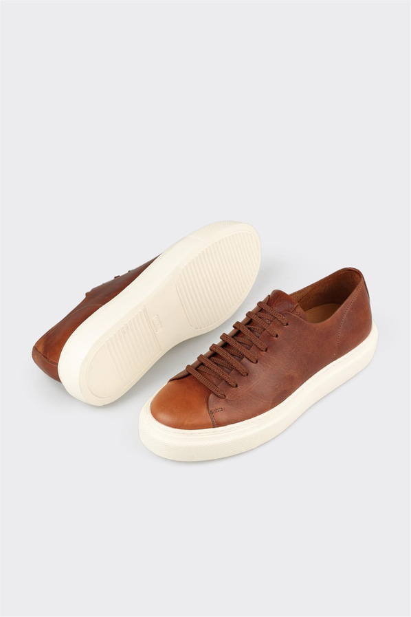 Taba deri erkek spor ayakkabı - Elle Shoes