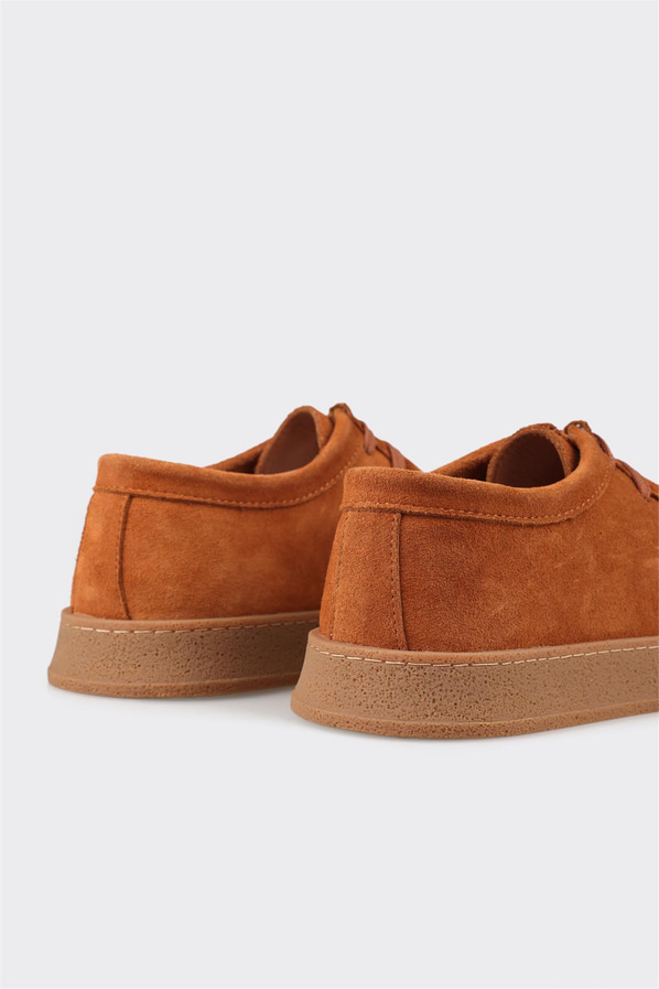 Taba deri ve süet erkek spor ayakkabı, rahat kullanım için - Elle Shoes