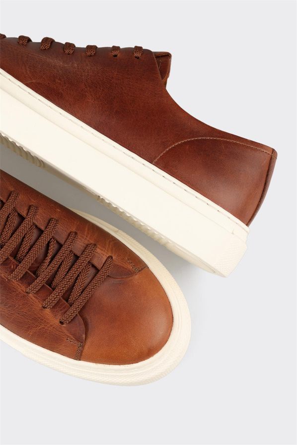 Taba deri erkek spor ayakkabı - Elle Shoes