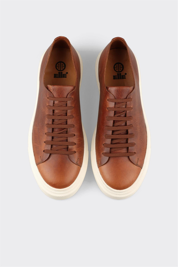 Taba deri erkek spor ayakkabı - Elle Shoes