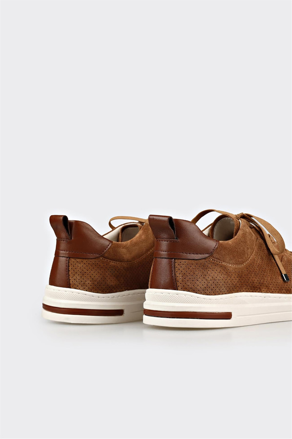Taba deri erkek spor ayakkabı - Elle Shoes