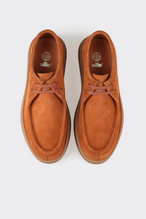 Taba deri ve süet erkek spor ayakkabı, rahat kullanım için - Elle Shoes
