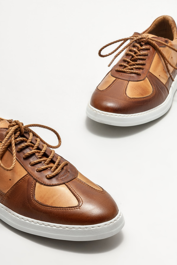 Taba deri erkek spor ayakkabı - Elle Shoes
