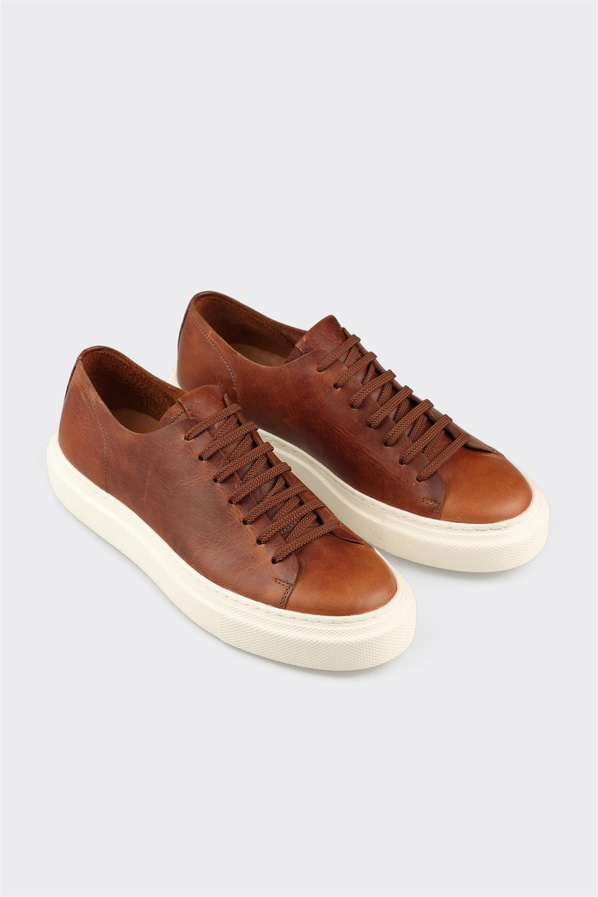 Taba deri erkek spor ayakkabı - Elle Shoes
