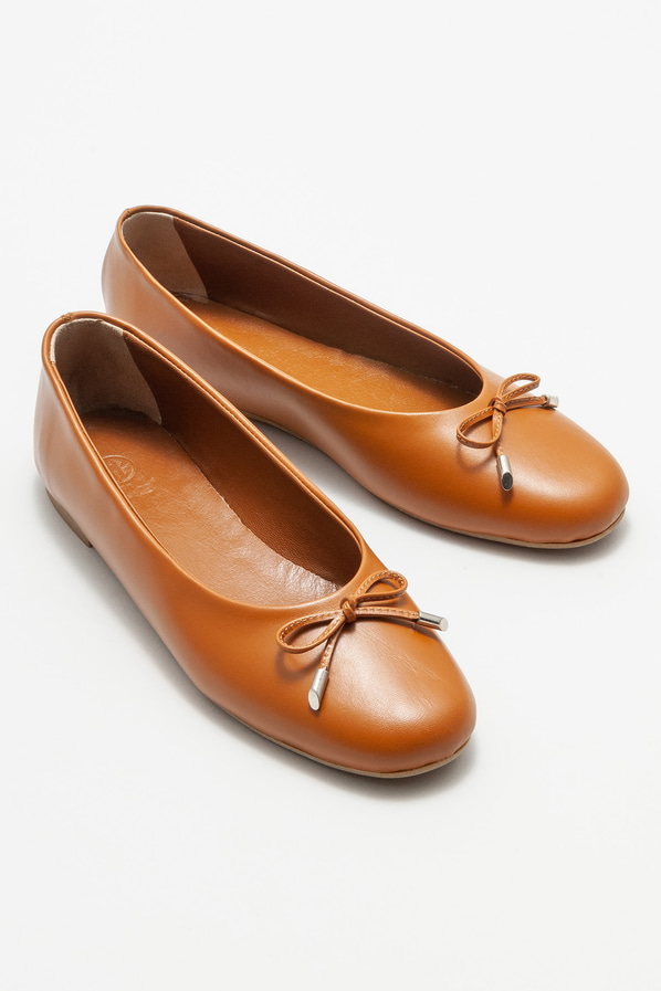 Taba deri kadın babet - Elle Shoes