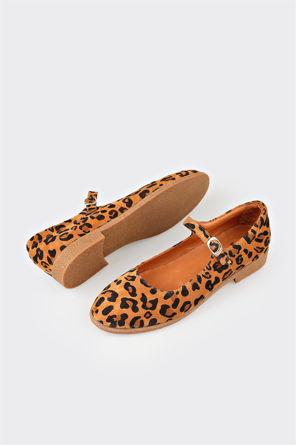 Taba deri kadın babet - Elle Shoes