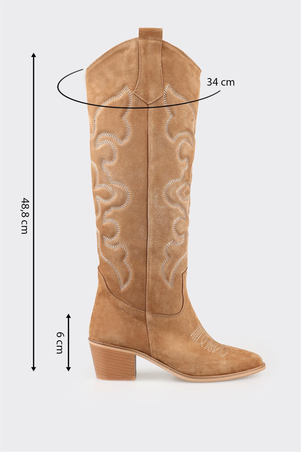 Taba Deri Kadın Çizme