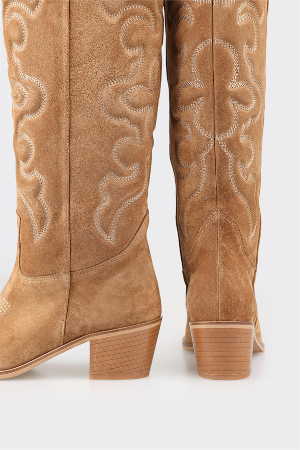 Taba Deri Kadın Çizme