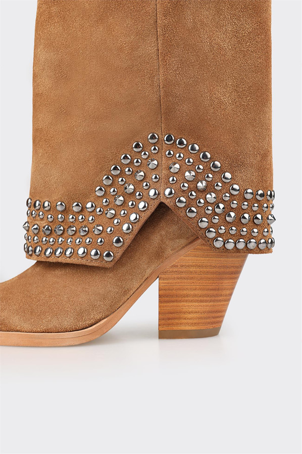 Taba deri kadın çizme - Elle Shoes
