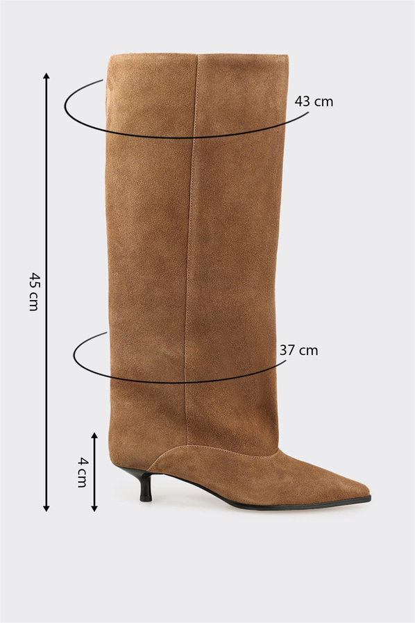 Taba Deri Kadın Çizme