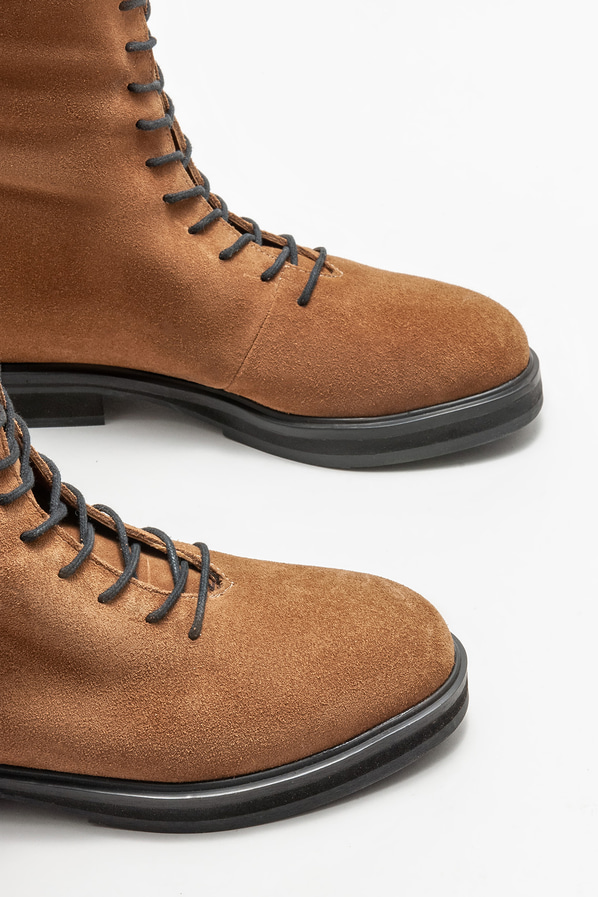 Taba deri düz kadın çizme - Elle Shoes