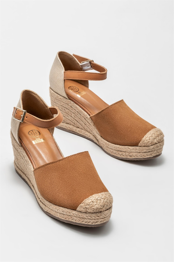 Taba deri kadın ayakkabı - Elle Shoes