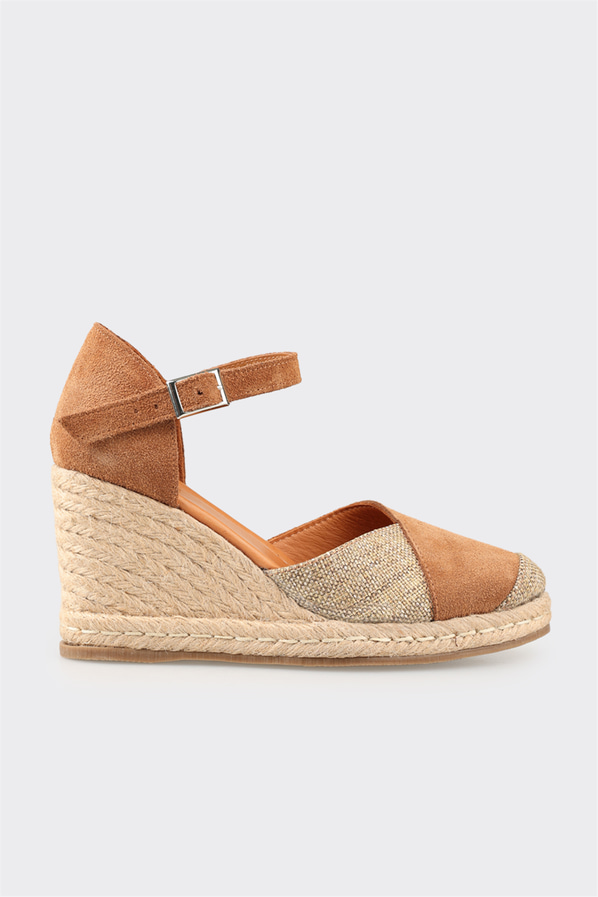 Taba deri kadın espadril - Elle Shoes