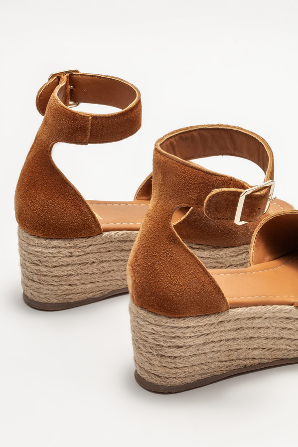 Taba deri kadın espadril - Elle Shoes
