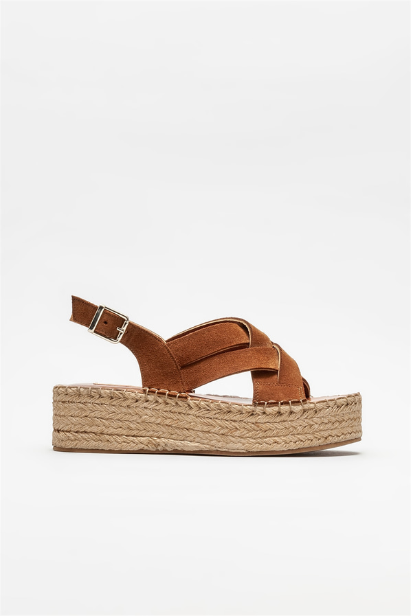 Taba deri kadın espadril - Elle Shoes