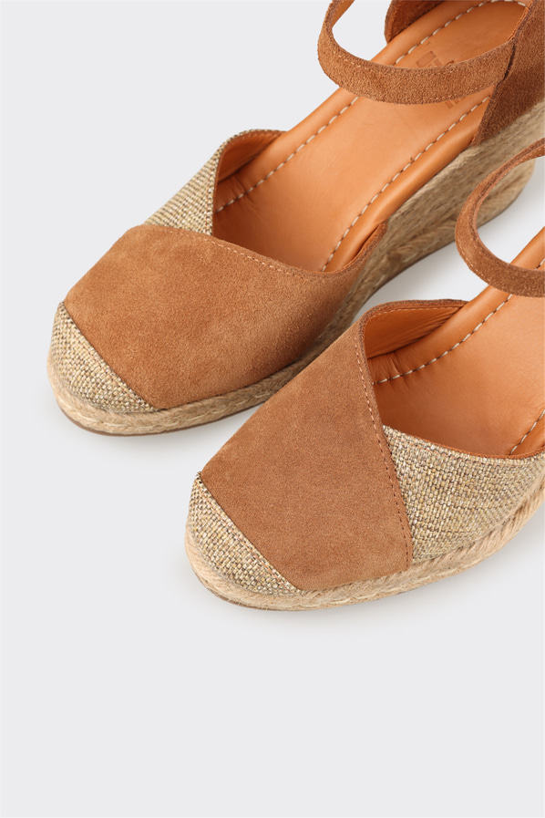 Taba deri kadın espadril - Elle Shoes