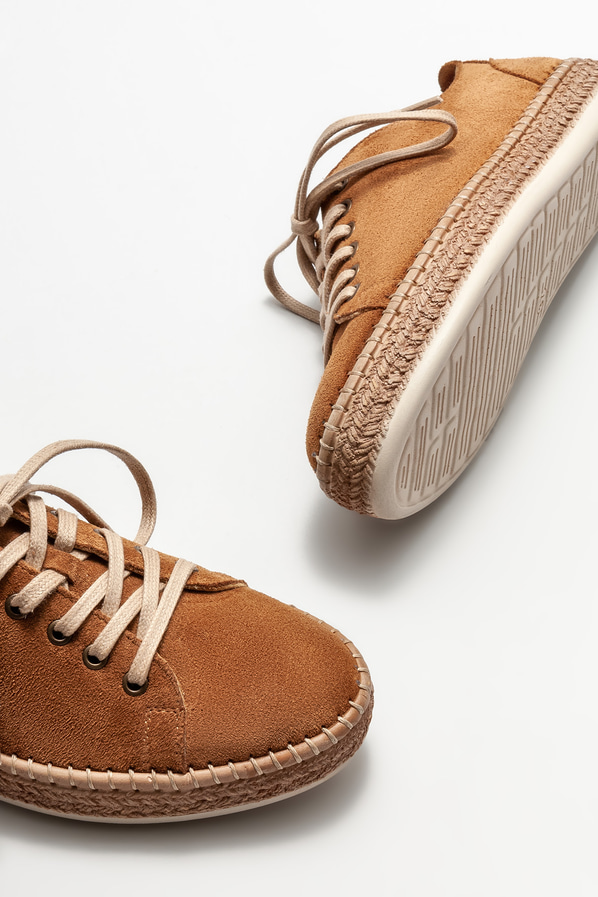 Taba deri kadın espadril - Elle Shoes