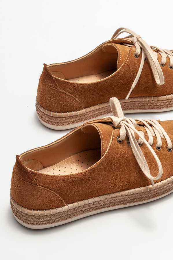 Taba deri kadın espadril - Elle Shoes