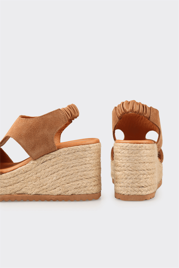 Taba deri kadın espadril - Elle Shoes
