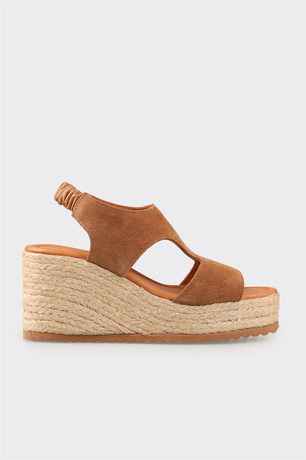 Taba deri kadın espadril - Elle Shoes