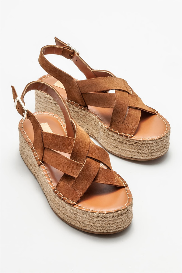 Taba deri kadın espadril - Elle Shoes