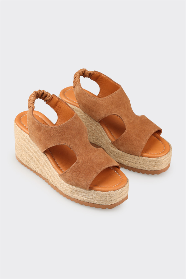 Taba deri kadın espadril - Elle Shoes