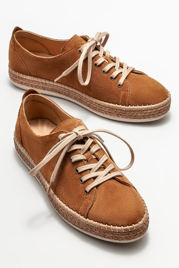Taba deri kadın espadril - Elle Shoes