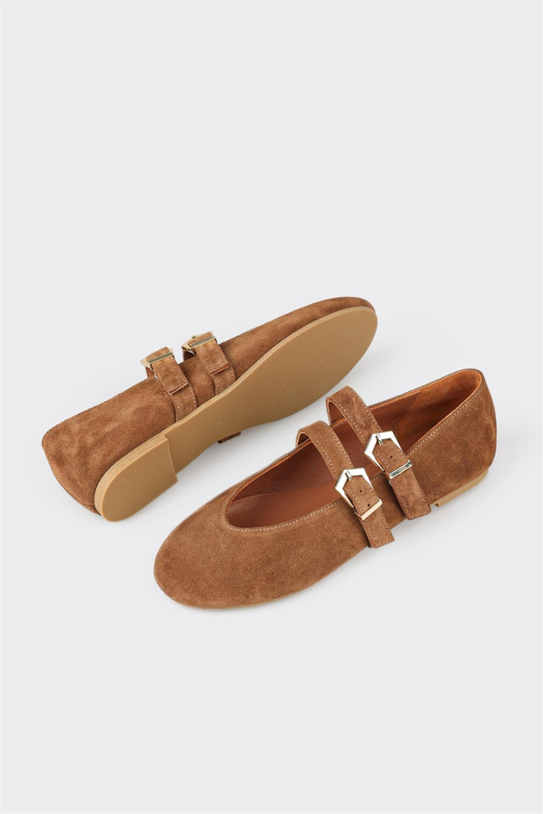 Taba deri kadın babet, günlük kullanım için - Elle Shoes