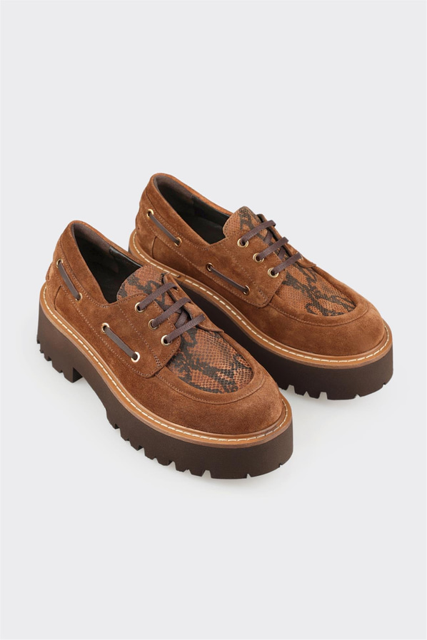 Taba Deri Kadın Günlük Ayakkabı