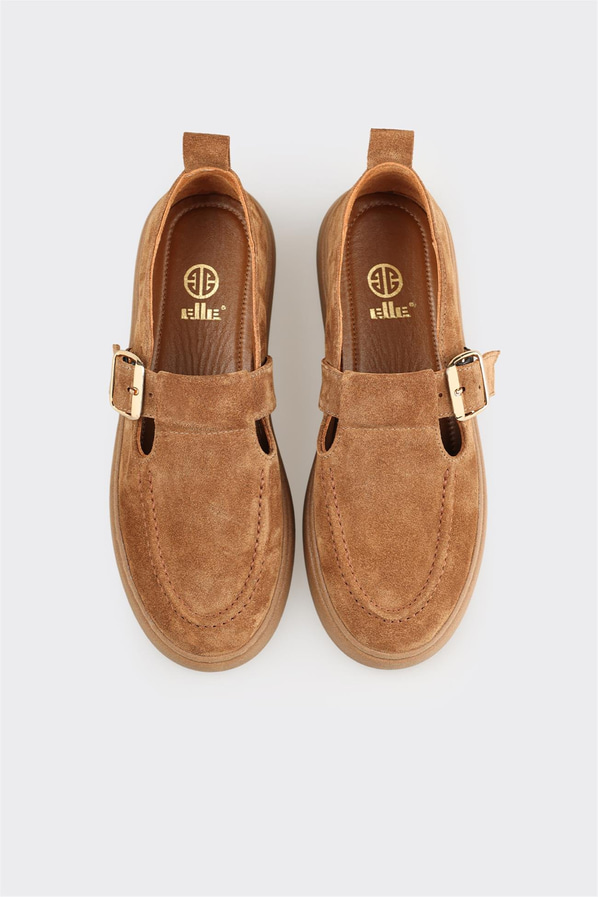 Taba Deri Kadın Günlük Ayakkabı