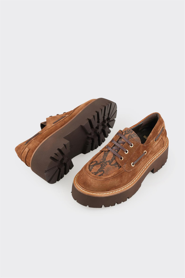 Taba Deri Kadın Günlük Ayakkabı