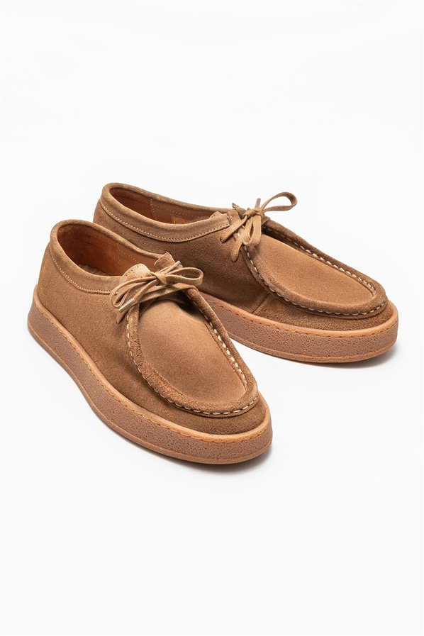 Taba deri kadın ayakkabı, günlük kullanım için - Elle Shoes
