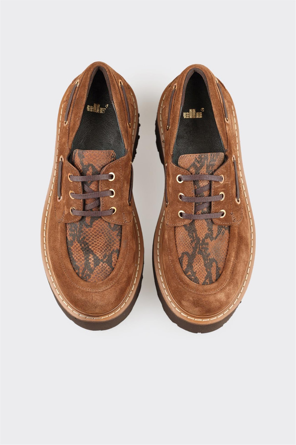 Taba Deri Kadın Günlük Ayakkabı