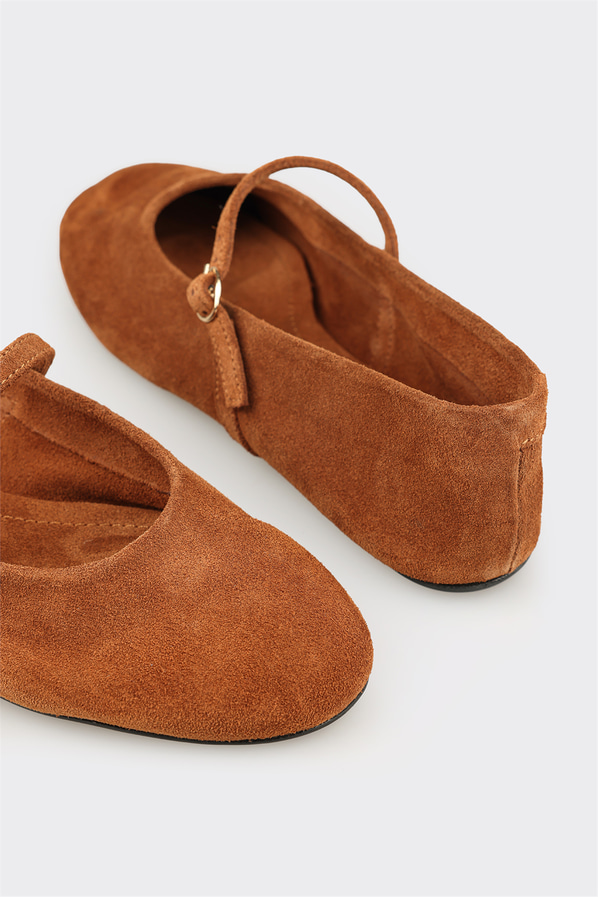 Taba deri kadın babet, günlük kullanım için - Elle Shoes