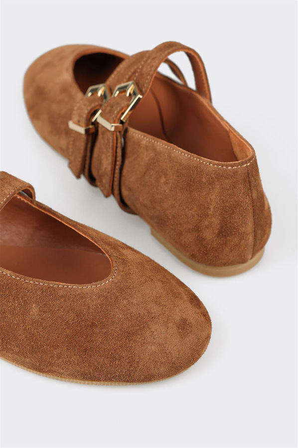 Taba deri kadın babet, günlük kullanım için - Elle Shoes
