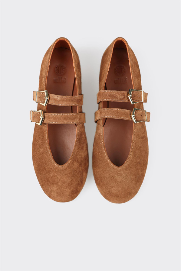 Taba deri kadın babet, günlük kullanım için - Elle Shoes