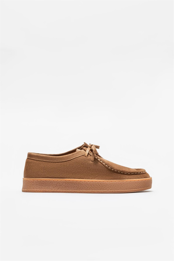 Taba deri kadın ayakkabı, günlük kullanım için - Elle Shoes