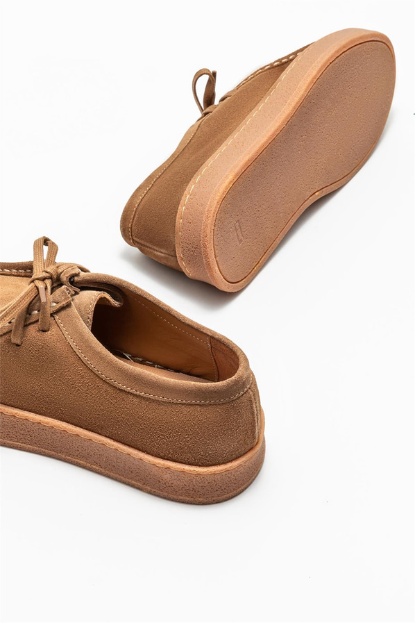 Taba deri kadın ayakkabı, günlük kullanım için - Elle Shoes