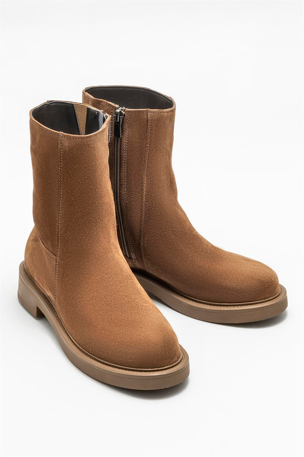 Taba deri kadın bot, günlük kullanım için - Elle Shoes