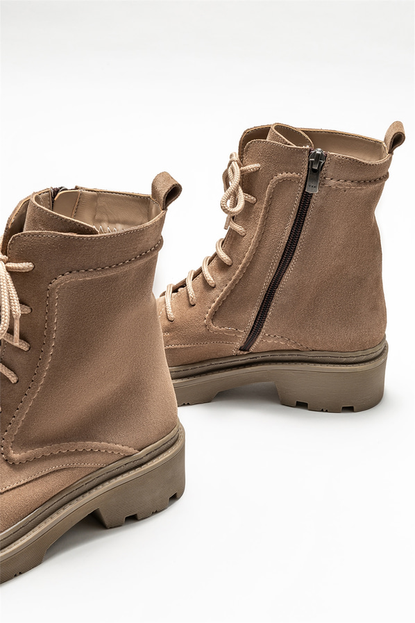 Taba deri kadın bot, günlük kullanım için - Elle Shoes