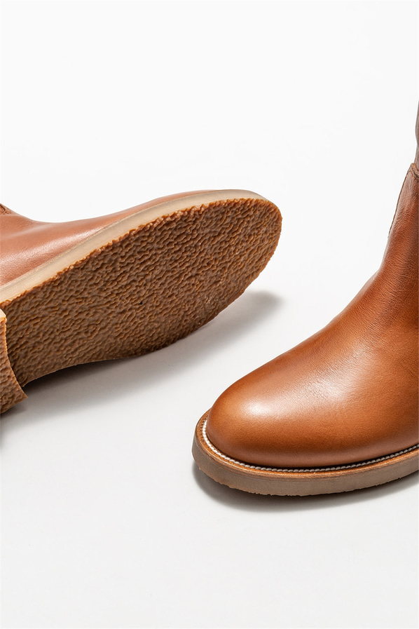 Taba deri kadın bot, günlük kullanım için - Elle Shoes
