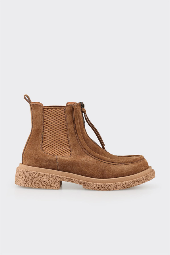 Taba deri kadın bot, günlük kullanım için - Elle Shoes