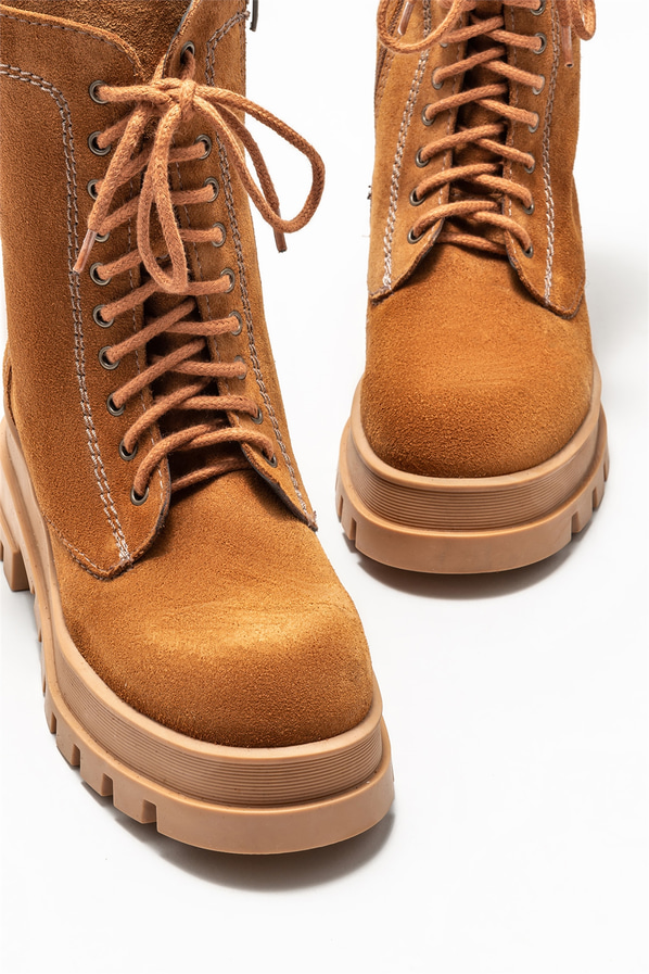 Taba deri kadın günlük bot, günlük kullanım için - Elle Shoes